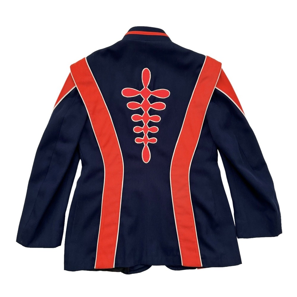 Vintage DeMoulin Mens Cheerleading Marching Band Jacket 38 - Orange Navy Blue